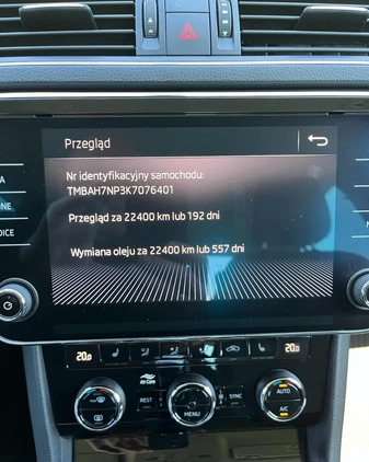 Skoda Superb cena 82900 przebieg: 125000, rok produkcji 2019 z Elbląg małe 436